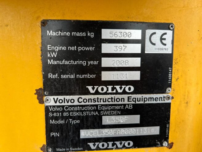 Volvo L350F Wheel Loader – 2008